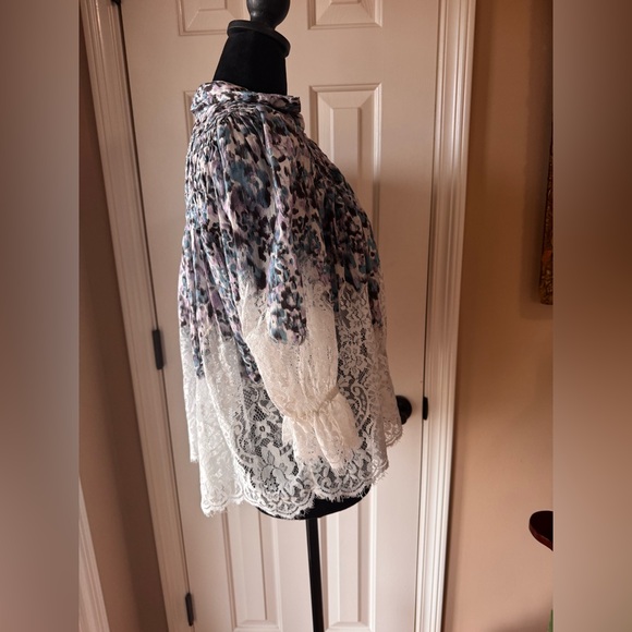 Anthropologie Victorian Sheer Lace Multicolor Blouse size small - Picture 6 of 13